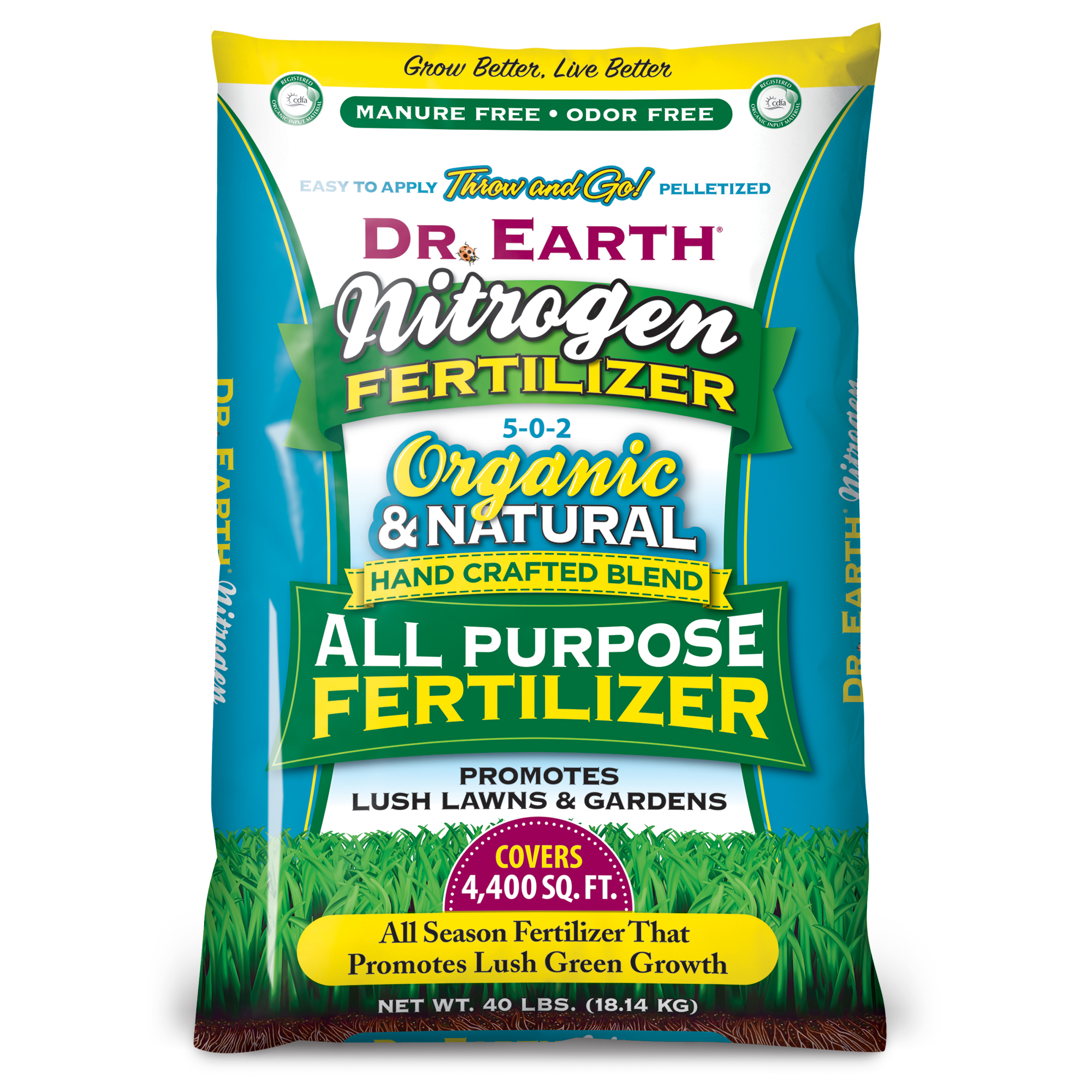 Organic & Natural Nitrogen All Purpose Fertilizer - Dr Earth